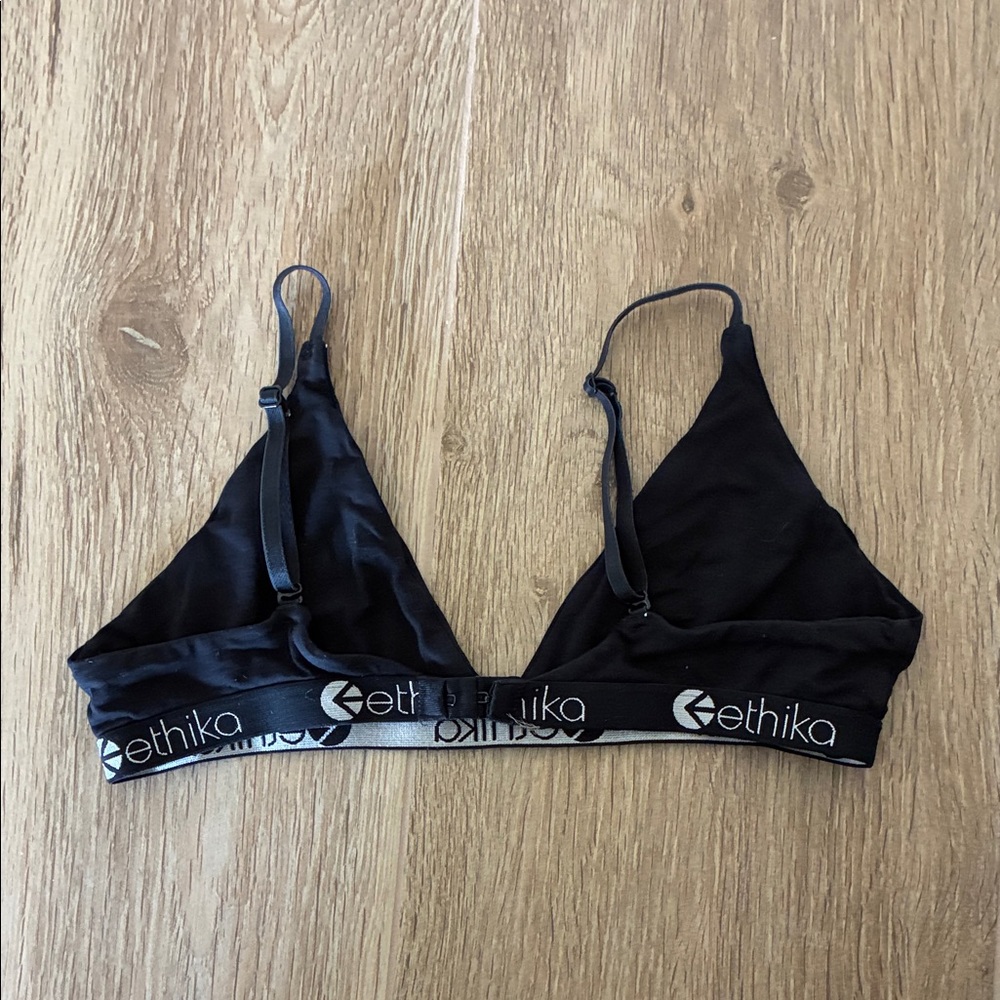 Ethika Women's Black Triangle Bralette - Picture 2 of 3